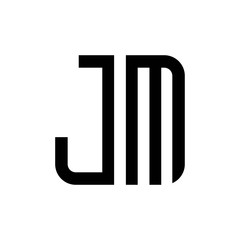 initial letters logo jm black monogram square rounded shape vector