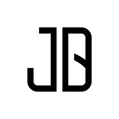 initial letters logo jq black monogram square rounded shape vector