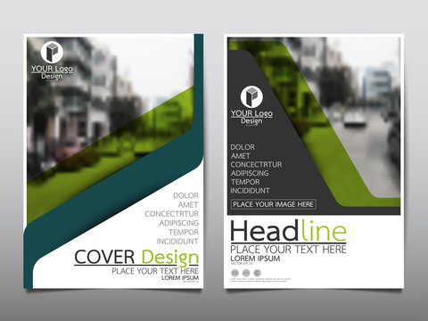 Green flyer cover business brochure vector design, Leaflet advertising abstract background, Modern poster magazine layout template, Annual report for presentation.