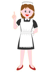 レストランのメイドのポーズ