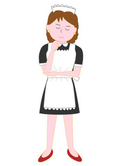 レストランのメイドのポーズ