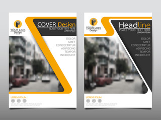 Yellow flyer cover business brochure vector design, Leaflet advertising abstract background, Modern poster magazine layout template, Annual report for presentation.