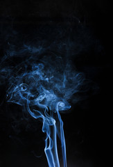 Abstract  white smoke on black background