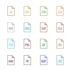 File type icons: Graphics - Linne UL Color