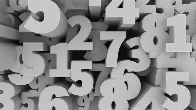 Abstract 3D numbers background computer generated render