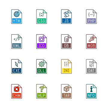 File type icons: Websites and applications - Linne Color