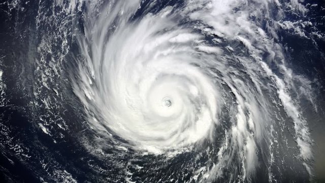 Animation of Giant hurricane seen from the space. Elements of this image furnished by NASA