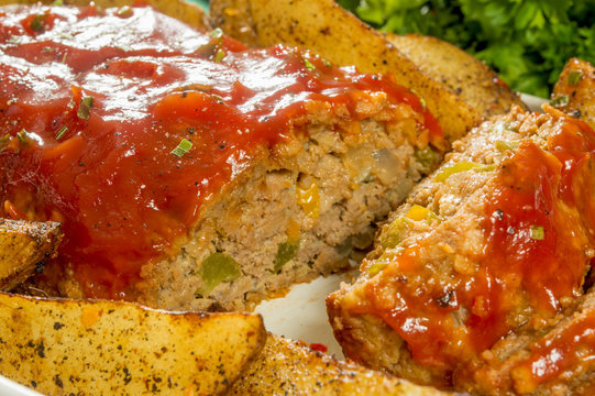 meat loaf and potatoes