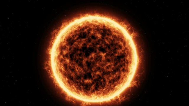 Sun Surface And Solar Flares Animation
