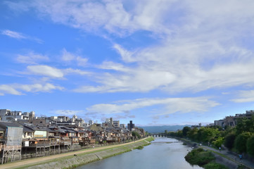 Fototapeta na wymiar 京都　夏の鴨川風景