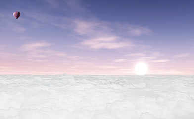 Hot air balloon in the sky