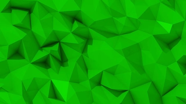 Abstract background of green and yellow triangles with a different shapes and rounded white tops is moving/Geometric figures