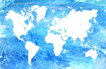 Aquarellkarte der Welt © chekart