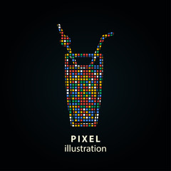 Cocktail - pixel illustration.
