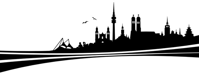 Naklejka premium Skyline München