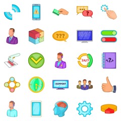 Internet connection icons set, cartoon style