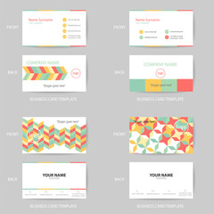 Set of Vector modern and clean pastel business card design template