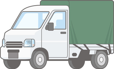 Fototapeta premium Illustration of light car truck with hood