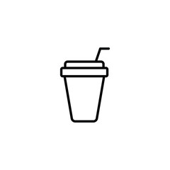 paper cup with straw mockup on white background