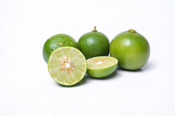 Lime. Fresh fruit  on white background.