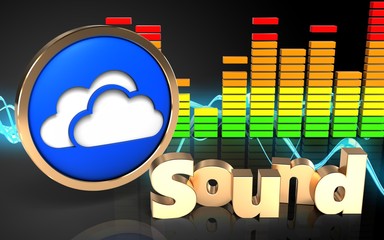 3d audio spectrum 'sound' sign