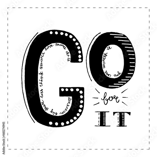 "Motivational hand drawn quote" Stock image and royalty-free vector