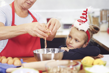 Grandmother making something yummy