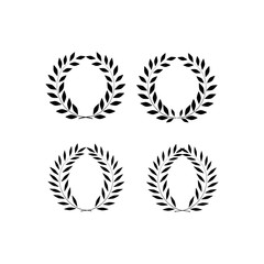 Wreath reward set on white background