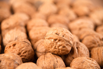 walnuts on a wooden background