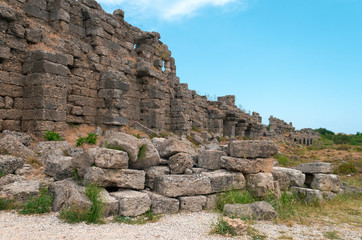Ancient Side city agora. Side, Turkey
