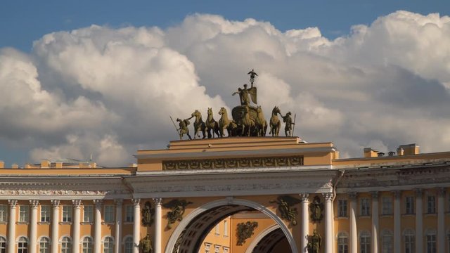 View from the palace square on the Arch of the General staff
