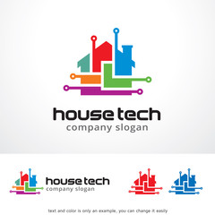 Naklejka premium House Tech Logo Template Design Vector, Emblem, Design Concept, Creative Symbol, Icon