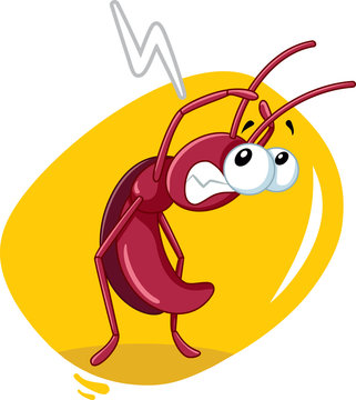 Scared Cockroach Insect Vector Cartoon