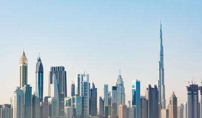Futuristische skyline van Dubai