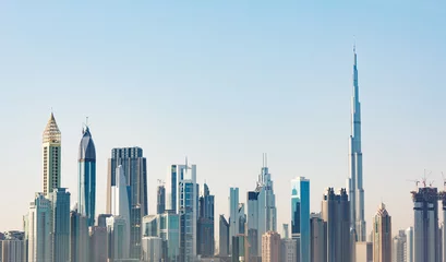Fotobehang Dubai Futuristische skyline van Dubai
