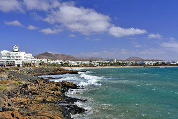 Costa Teguise, a touristic resort on Lanzarote, Canary Island, Spain