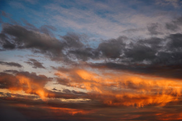 The morning sky and mountains. sky at kawah ijen, Indonesia.