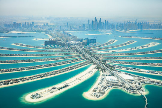 Aerial View Of Palm Island In Dubai