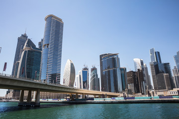 Naklejka premium Dubai Business Bay Skyline