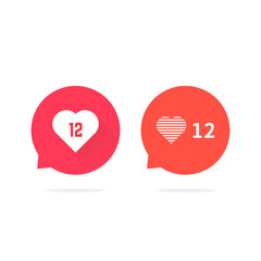 speech bubbles with hearts like counter notification