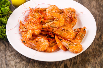 Boiled prawns
