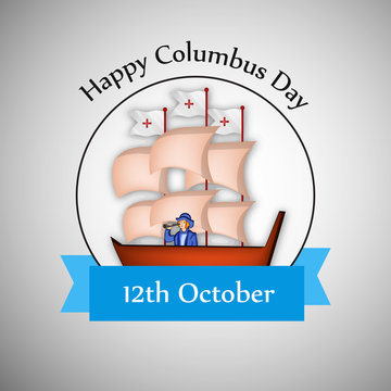 illustration of elements of columbus day background