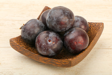 Ripe fresh plums