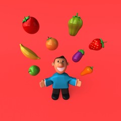 Cartoon character - 3D Illustration