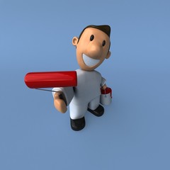 Cartoon painter - 3D Illustration