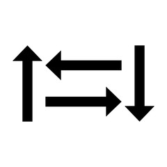 Pointers, arrows the direction of motion. Black silhouettes, signs isolated. Vector