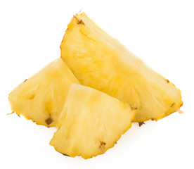 Pineapple slices isolated on white background