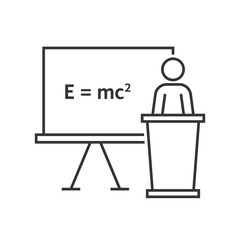 Fototapeta premium thin line physics teacher