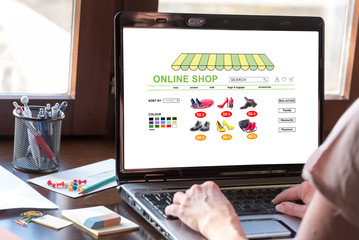 Online shop concept on a laptop screen