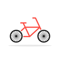 red simple bicycle emblem